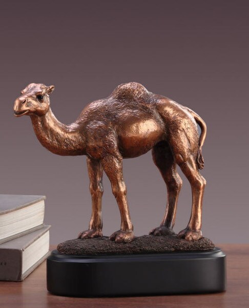 Camel Figurine on Black Base Sculpture Classical statue artwork